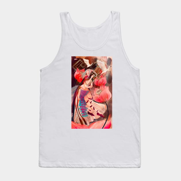 Gaia camellia crane Manga Japanese style Tank Top by meisanmui